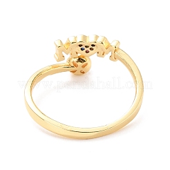 Кольцо-манжета с кубическим цирконием в виде сердца мамы на день матери RJEW-C004-15-RS