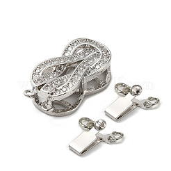 Латунные застежки из прозрачного кубического циркония с микропаве KK-E084-28P