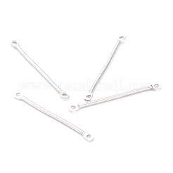 変色しにくい201ステンレススチールリンクコネクター  バーリンク  ステンレス鋼色  25x1x1mm  穴：1mm&nbsp;STAS-B011-01A-P