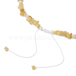 Collares ajustables con cuentas de topacio natural&nbsp;NJEW-JN05227-02