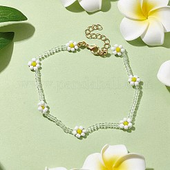 Граненое стекло-рондель и браслет со стеклянными семенами AJEW-AN00587