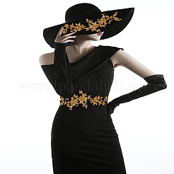 1 пара цветочных аппликаций с вышивкой из полиэстера&nbsp;PATC-LP0001-36