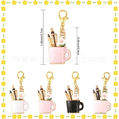 8 Stück 4 Stile Legierung Emaille Anhänger Dekorationen&nbsp;HJEW-YW00467