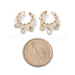 Кольцо-манжета с подвесками из прозрачного стекла&nbsp;EJEW-TA00158