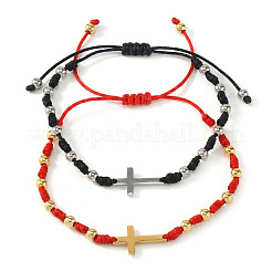 2 bracciale a maglie incrociate in acciaio inossidabile 304&nbsp;BP8988-3