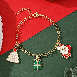 Рождественские браслеты с подвесками из латуни и эмали RL1643