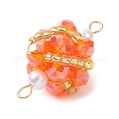 Круглые звенья из стеклянных бусин&nbsp;PALLOY-MZ00874-01