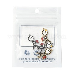 2 пара 2-х цветных магнитных подвесок ко Дню святого Валентина из нержавеющей стали 304 с эмалью STAS-FS0002-08