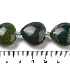 天然石インディアン瑪瑙ビーズ連売り  ハート  シードビーズで  19~19.5x20x10mm  穴：1.5mm  約17個/連  15.75インチ（40cm）&nbsp;G-C150-A05-01