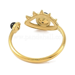 Кольца из натурального окрашенного и нагретого черного агата&nbsp;RJEW-F166-57G