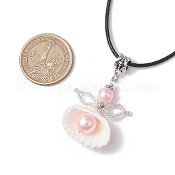 Ожерелья с подвесками в виде ракушек NJEW-MZ00111-01