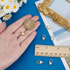 6 шт. 2-х цветные латунные карабины-клешни&nbsp;KK-FG0001-29