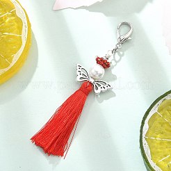 Подвеска-кисточка из стеклянного жемчуга и бисера «миюки» в виде ангела HJEW-MZ00198-01