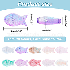 150шт 10 цвета прозрачные окрашенные распылением стеклянные бусины GLAA-PH0002-71