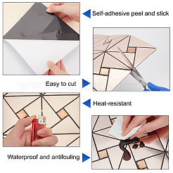 Quadratische Mosaik-Aluminium-Kunststoff selbstklebende Wandaufkleber&nbsp;DIY-WH0257-15B