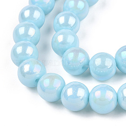 Chapelets de perles en verre opaque électrolytique&nbsp;GLAA-T032-P6mm-AB10