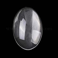 透明な楕円形のガラスカボション  透明  30x20x6mm&nbsp;X-GGLA-R022-30x20