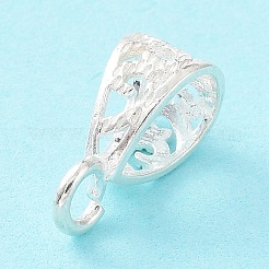 925 スターリングシルバーのチューブベイル  ループベイル  中空三角形  銀  15x6.5x8.5mm  穴：2.6mmと8x6mm&nbsp;STER-NH0001-04C-S