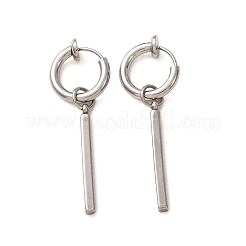 女性用201ステンレススチール製フープピアス  スティック  304ステンレスピン付き  ステンレス鋼色  35x12mm&nbsp;SA-CBA8B85-16P