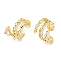Orecchini da donna con polsino in ottone con micro pavé di zirconi cubici&nbsp;CU-CBAE7DF-15G