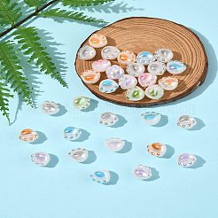 32шт акриловые бусины с УФ-покрытием MACR-FS0002-10