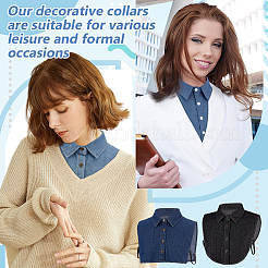 4 шт. 4 стиля хлопковый накладной воротник рубашки&nbsp;AJEW-ME0002-18