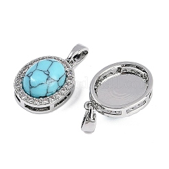 Овальные подвески из синтетической бирюзы (окрашенной) KK-U043-47P-F