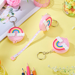 3 mini porte-clés pendentif en plastique avec ruban à mesurer&nbsp;KEYC-TADJ0001-04