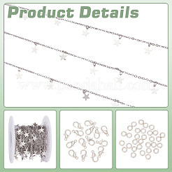DIY-Kits zur Herstellung von Halsketten aus Messingkabelketten&nbsp;DIY-ME0001-93P