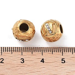 Placcatura ionica (ip) 304 perline europee in strass in acciaio inossidabile&nbsp;STAS-A092-10N-G