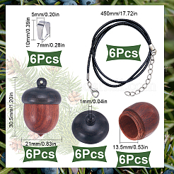 DIY-Set zur Herstellung einer Halskette mit Eichel-Medaillon&nbsp;WOOD-SC0001-59C