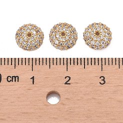 Безлепестковый полукруглый / купольные латунные микро проложить кубического циркония крышки шарика&nbsp;X-ZIRC-D062-G