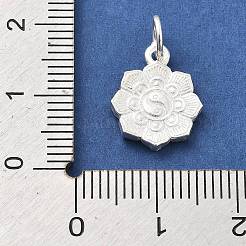 925 подвеска из стерлингового серебра Тай Чи Инь-Янь с цветком лотоса STER-S009-10S