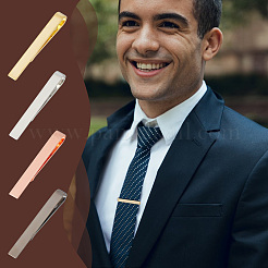 8 шт. 4-х цветные латунные зажимы для галстука для мужчин DIY-UN0056-11