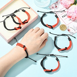 6 bracelet en cordon de polyester ciré.&nbsp;BJEW-YW00018-01