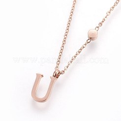 (vente d'usine de bijoux) Colliers pendentifs initiaux en acier inoxydable 304&nbsp;NJEW-G321-04RG-U