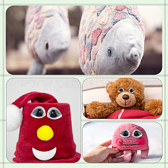 4 сумка 3 стиль 3D пластиковые кукольные глаза и наборы для промывания глаз DIY-PH0006-13