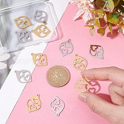 12 шт. подвески из нержавеющей стали 201 двух цветов&nbsp;STAS-UN0040-19