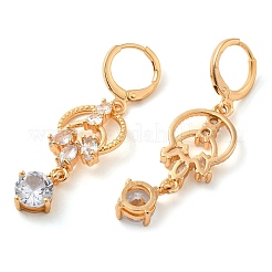 Серьги с подвесками из золотой латуни EJEW-B037-13G