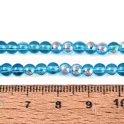 Chapelets de perles en verre transparent électrolytique&nbsp;EGLA-Q132-4MM-A04