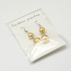 Verre branché Pearl balle pendentif Boucles d'oreilles&nbsp;EJEW-JE00451-20