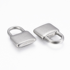 変色しにくい304ステンレススチールペンダント  南京錠  ステンレス鋼色  18.5x12.5x3mm  穴：7x6mm&nbsp;STAS-H416-82P