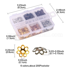 1200 шт. 6 стильные железные колпачки для бусин IFIN-YW0001-39