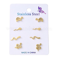 Комплекты сережек из нержавеющей стали 304 EJEW-S248-03A-G