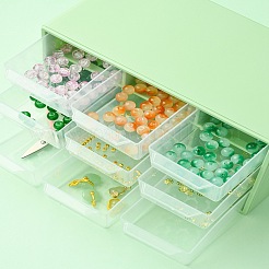 DIY ランプワーク ビーズ ブレスレット 作成キット  アクリル収納ボックス付き  はさみ  伸縮性のある糸  ミックスカラー  3mm  穴：1.5mm&nbsp;DIY-FZC0001-01B