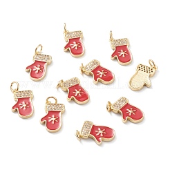 Подвески из латуни в рождественском стиле с микро-паве и прозрачным цирконием класса AAA ZIRC-Z008-01G