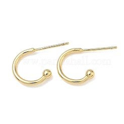 C-образные латунные серьги-гвоздики&nbsp;EJEW-C181-12G