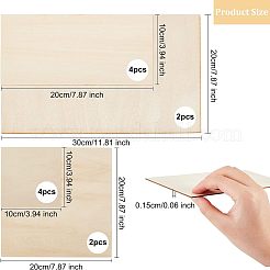 12 шт. 4-х видов шпона из липы DIY-OC0009-19