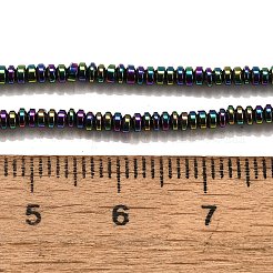 Brins de perles d'hématite non magnétiques synthétiques galvanisées&nbsp;G-L613-G01-01A