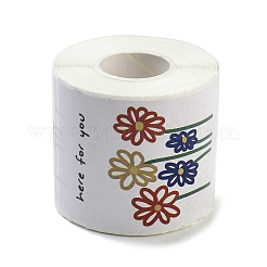 200 шт. прямоугольник с цветком здесь для вас тематические бумажные самоклеящиеся наклейки AJEW-S084-02E